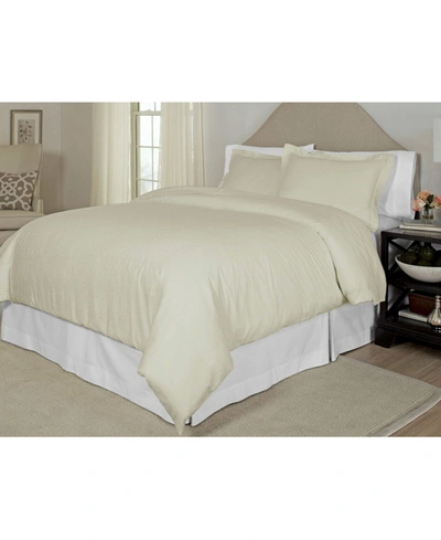 Pointehaven Printed 300 Thread Count Cotton Sateen Duvet Cover Set, Twin/twin Xl In Bone