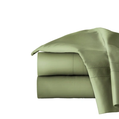 Pointehaven Solid 620 Thread Count Cotton Pillowcase Pair, Standard In Moss