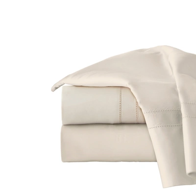 Pointehaven Solid 620 Thread Count Cotton Pillowcase Pair, Standard In Bone