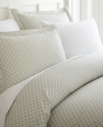 Ienjoy Home Elegant Designs Patterned Duvet Cover Set By The Home Collection, Twin/twin Xl In Grey Quatrefoil