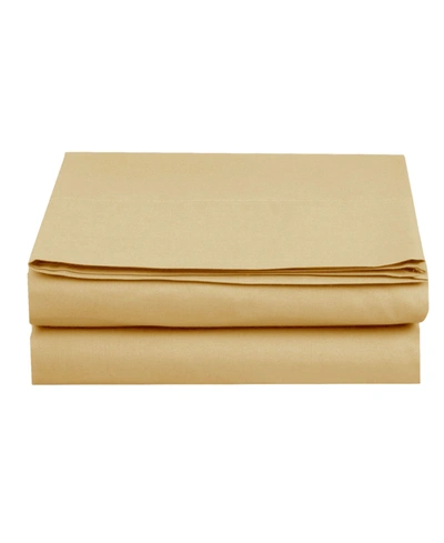 Elegant Comfort Silky Soft Flat Sheet, Queen In Gold