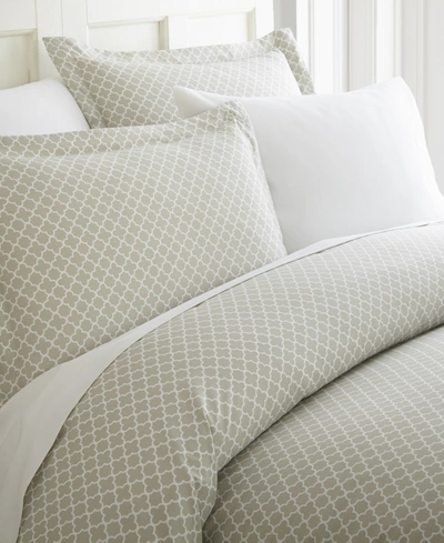 Ienjoy Home Elegant Designs Patterned Duvet Cover Set, King/california King In Grey Quatrefoil
