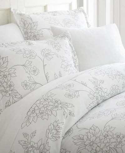 Ienjoy Home Elegant Designs Patterned Duvet Cover Set, Full/queen In Grey Vines