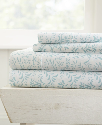 Ienjoy Home The Farmhouse Chic Premium Ultra Soft Pattern 3 Piece Sheet Set By Home Collection - Twin Bedding In Light Blue Burst Of Vines