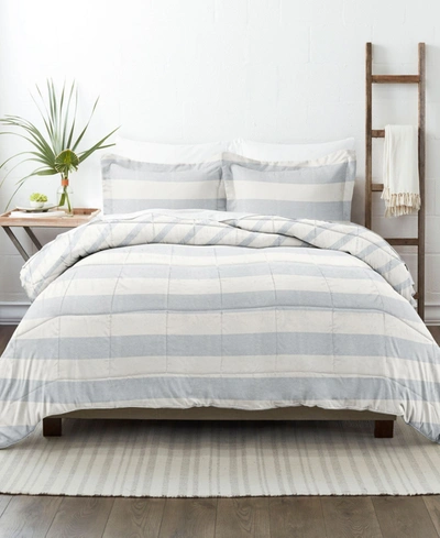 Ienjoy Home Home Collection Premium Down Alternative Distressed Stripe Reversible Comforter Set, Twin/twin Extra