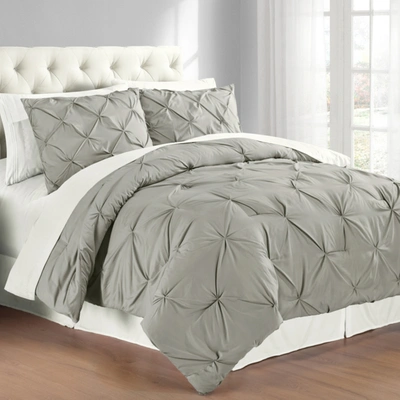 Cathay Home Inc. Premium Collection Twin Pintuck 2-pc. Comforter Set Bedding In Grey