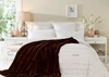 Cathay Home Inc. Luxe Embossed Micro Mink King Faux Fur Blanket In Caramel