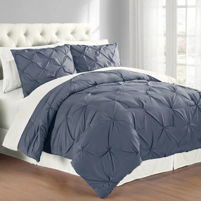 Cathay Home Inc. Premium Collection Twin Pintuck 2-pc. Comforter Set Bedding In Indigo