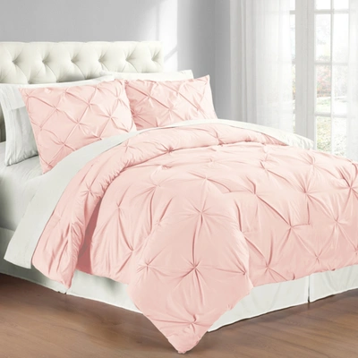 Cathay Home Inc. Premium Collection King Pintuck 3-pc. Comforter Set Bedding In Blush
