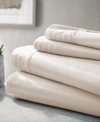 Ienjoy Home Expressed In Embossed Checkered 4-pc. Sheet Set, Queen In Ivory Striped