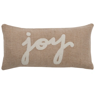 Rizzy Home Typography Polyester Filled Decorative Pillow, 11" X 21" In Neutral