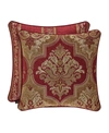 J Queen New York Maribella Decorative Pillow, 20" X 20" In Crimson