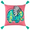 RIZZY HOME SIMPLY SOUTHERN ELEPHANTS DECORATIVE PILLOW, 18" X 18"