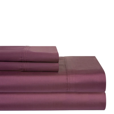 Pointehaven Solid 400 Thread Count Cotton Sateen 4-pc. Sheet Sets, King In Plum