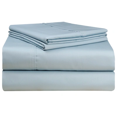 Pointehaven Solid Extra Deep 500 Thread Count Sateen Pillowcase Pair, Standard In Blue