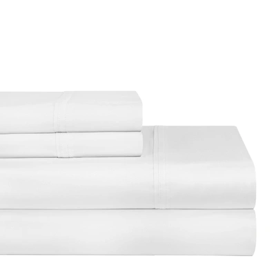 Pointehaven Solid 400 Thread Count Cotton Sateen 4-pc. Sheet Sets, California King In White