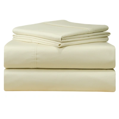 Pointehaven Solid Extra Deep 500 Thread Count Sateen 4-pc. Sheet Set, Queen In Ivory