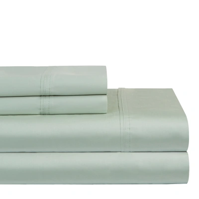 Pointehaven Solid 400 Thread Count Cotton Sateen 4-pc. Sheet Sets, Queen In Sage