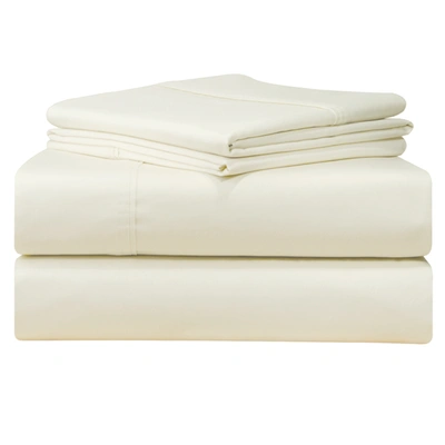 Pointehaven Solid Extra Deep 500 Thread Count Sateen 4-pc. Sheet Set, Queen In White