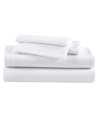 Eddie Bauer Solid 100% Cotton Flannel 4-piece Sheet Set, Full In Light Gray