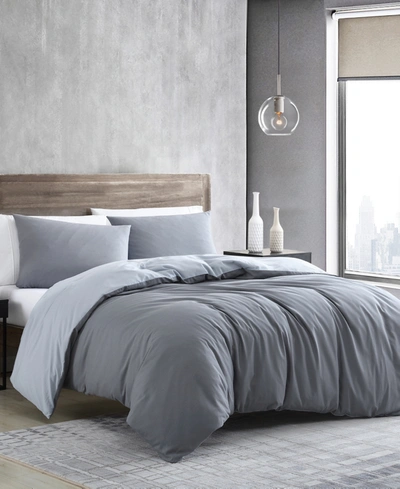 Kenneth Cole New York Closeout!  Miro Solid Excel Duvet Cover Set, King Bedding In Gray