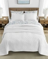 Tommy Bahama Home Tommy Bahama Solid White Reversible 2-piece Twin Quilt Set Bedding In Grey