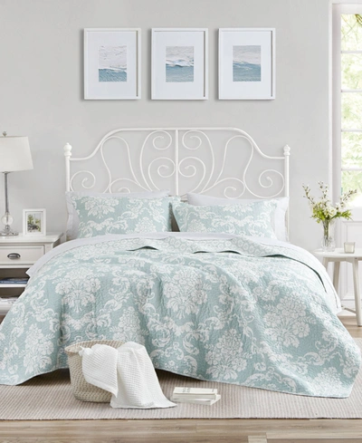 Laura Ashley Twin Venetia Quilt Set Bedding In Bright Blue