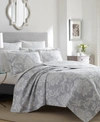 Laura Ashley Venetia 3-pc. Quilt Set, Full/queen In Grey