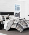 Eddie Bauer Normandy Plaid Comforter Set, King In Black