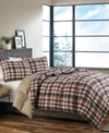 Eddie Bauer Astoria Red Microsuede Down Alt Reversible Comforter Set, Full/queen Bedding In Dark Red
