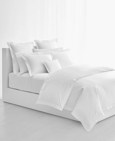 Lauren Ralph Lauren Spencer Sateen Border Duvet Cover, Full/queen Bedding In White  White