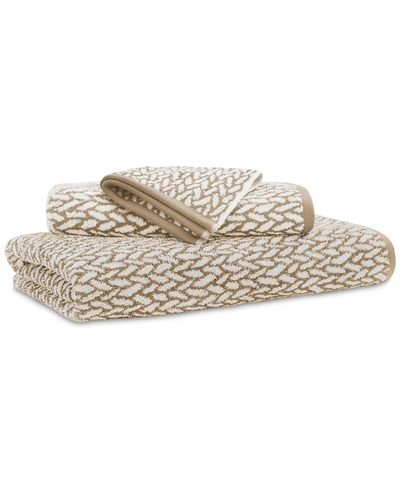 Ralph Lauren Sanders Basketweave Antimicrobial Hand Towel, 16" X 30" Bedding In Tan