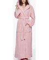 Arus Women's Hooded Full Ankle Length Premium Fleece Bathrobe In Pink