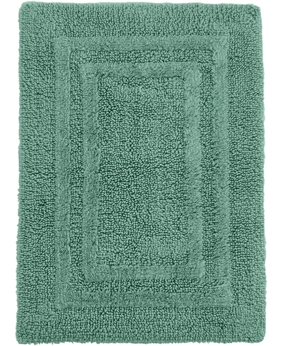 Hotel Collection Cotton Reversible 21" X 33" Bath Rug In Jade