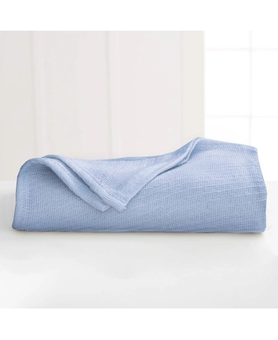 Martex Cotton Diagonal-weave Twin Blanket Bedding In Blue