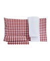JESSICA SANDERS HOLIDAY MICROFIBER 4 PC TWIN SHEET SET WITH THROW BEDDING