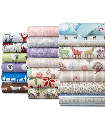 Shavel Micro Flannel Printed Twin 3-pc Sheet Set In Snowman