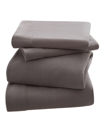 Jla Home Peak Performance 3m Scotchgard Micro Fleece 4-pc King Sheet Set Bedding In Grey