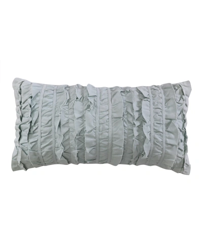 Levtex Ditsy Spa Ruched Decorative Pillow, 12" X 24" In Aqua