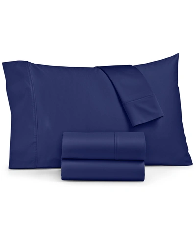 Sunham Ashford Solid 1500 Thread Count 4 Pc. Sheet Set, California King In Navy