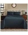 Superior 100% Cotton Fleur De Lis Medallion All-season 3-piece Coverlet Set, Full In Blue