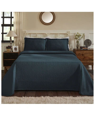 SUPERIOR 100% COTTON FLEUR DE LIS MEDALLION ALL-SEASON 3-PIECE COVERLET SET, KING