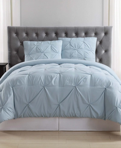 Truly Soft Pleated Full/queen Comforter Set In Light Blue