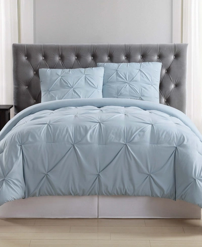 Truly Soft Pleated Comforter Set, Full/queen In Light Blue