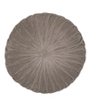 Mod Lifestyles Button Tufted Velvet Decorative Pillow, 16" Round In Silver-tone Cloud