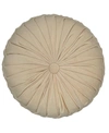 Mod Lifestyles Button Tufted Velvet Decorative Pillow, 16" Round In Pearl