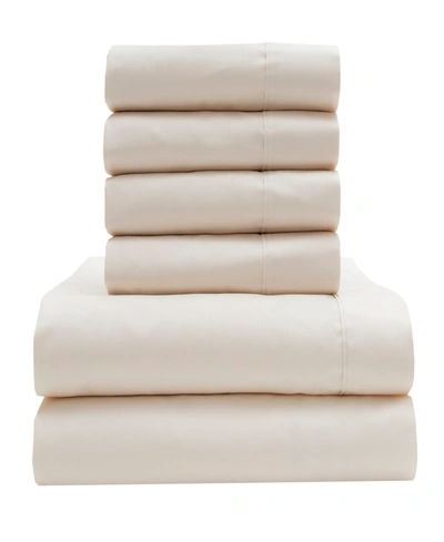 Elite Home 800 Thread Count Cotton-rich 6 Piece Sheet Set With Bonus Pillowcases, King Bedding In Ivory