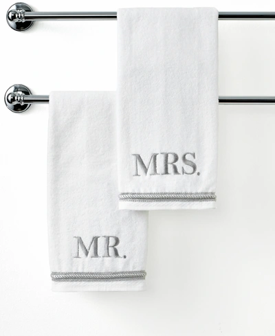 Avanti Mr. & Mrs. Embroidered Cotton Hand Towel, 16" X 30"