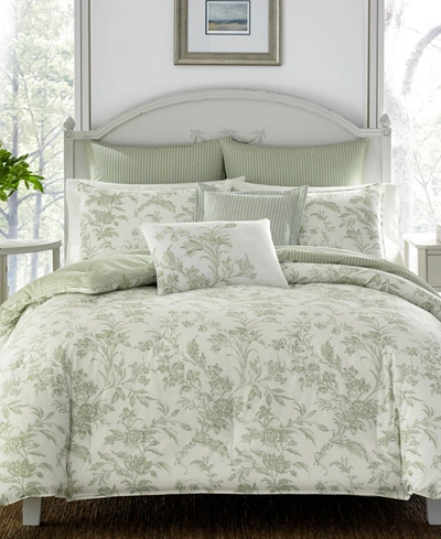 Laura Ashley Natalie 7-pc. Duvet Cover Set, Full/queen In Sage