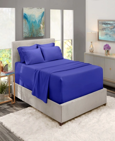 Nestl Bedding Bedding 6 Piece Extra Deep Pocket Bed Sheet Set, California King In Royal Blue